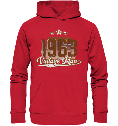 Vintage Man 1963 Geburtstag - Premium Bio Hoodie