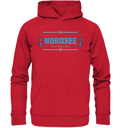 Nordsee Heimat Wind und Wellen Anker - Premium Bio Hoodie