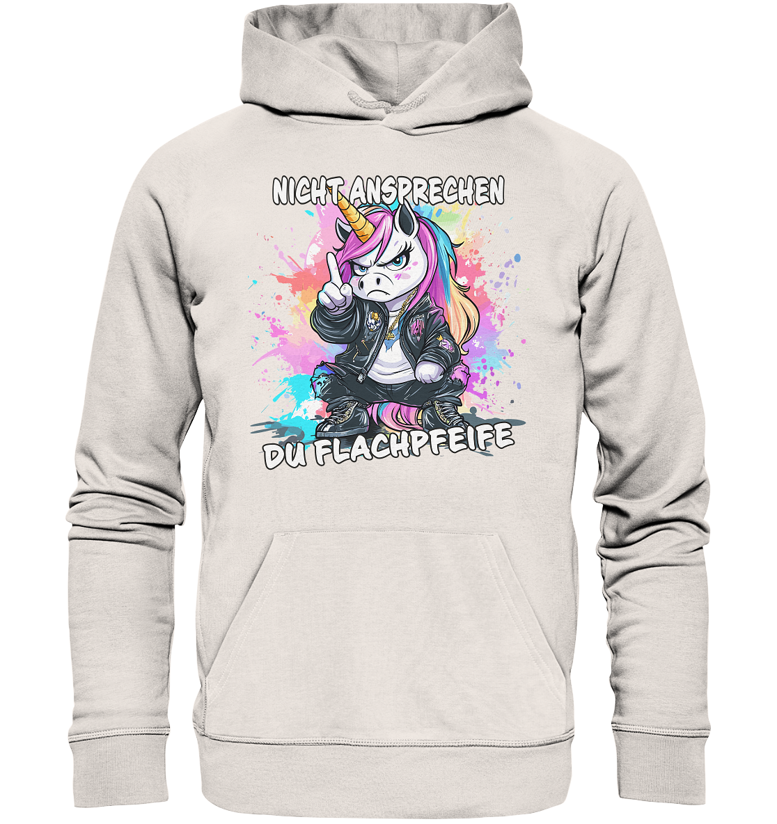 Nicht ansprechen du Flachpfeife Einhorn - Premium Bio Hoodie