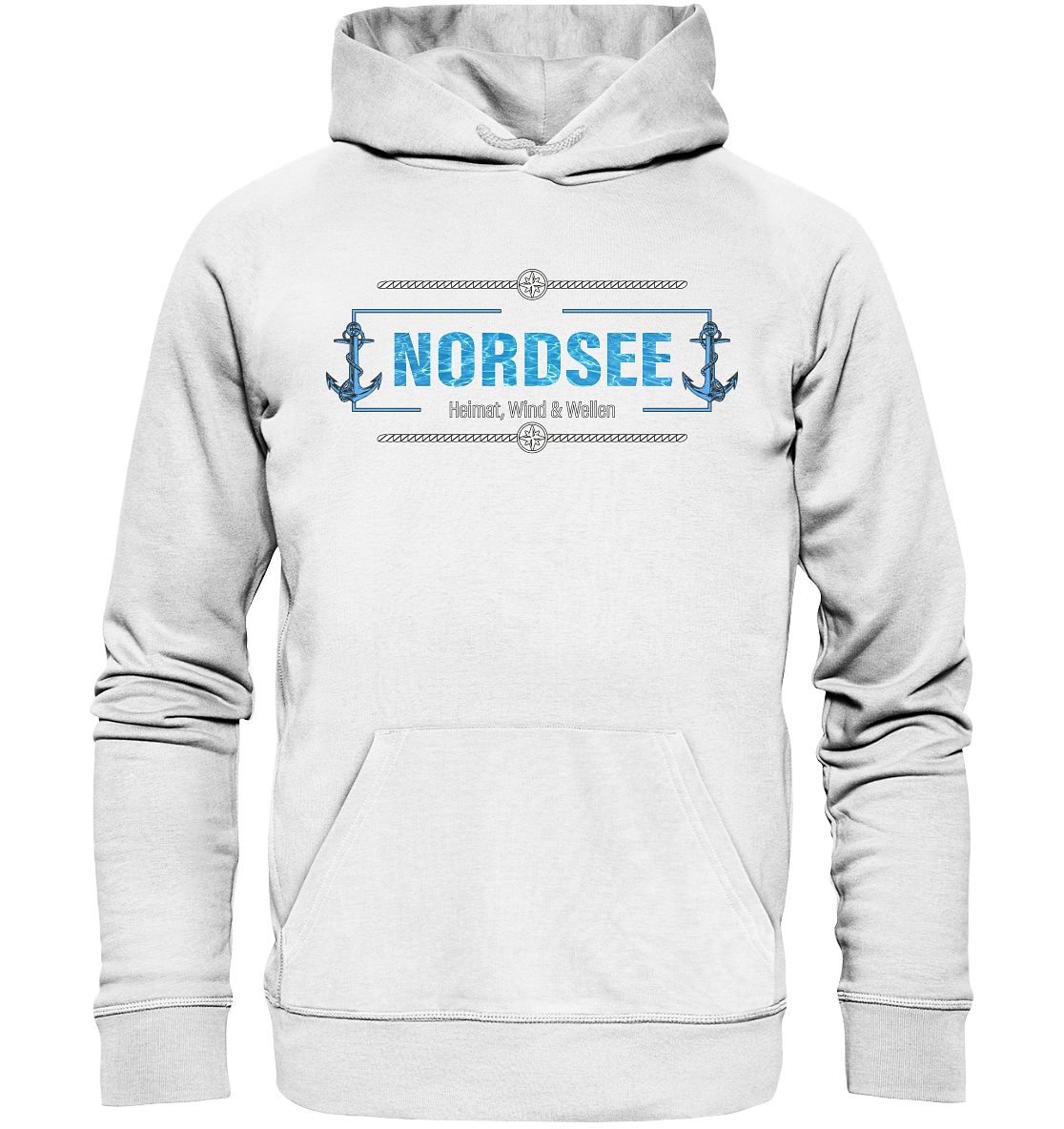 Nordsee Heimat Wind und Wellen Anker - Premium Bio Hoodie