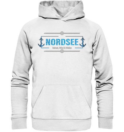 Nordsee Heimat Wind und Wellen Anker - Premium Bio Hoodie