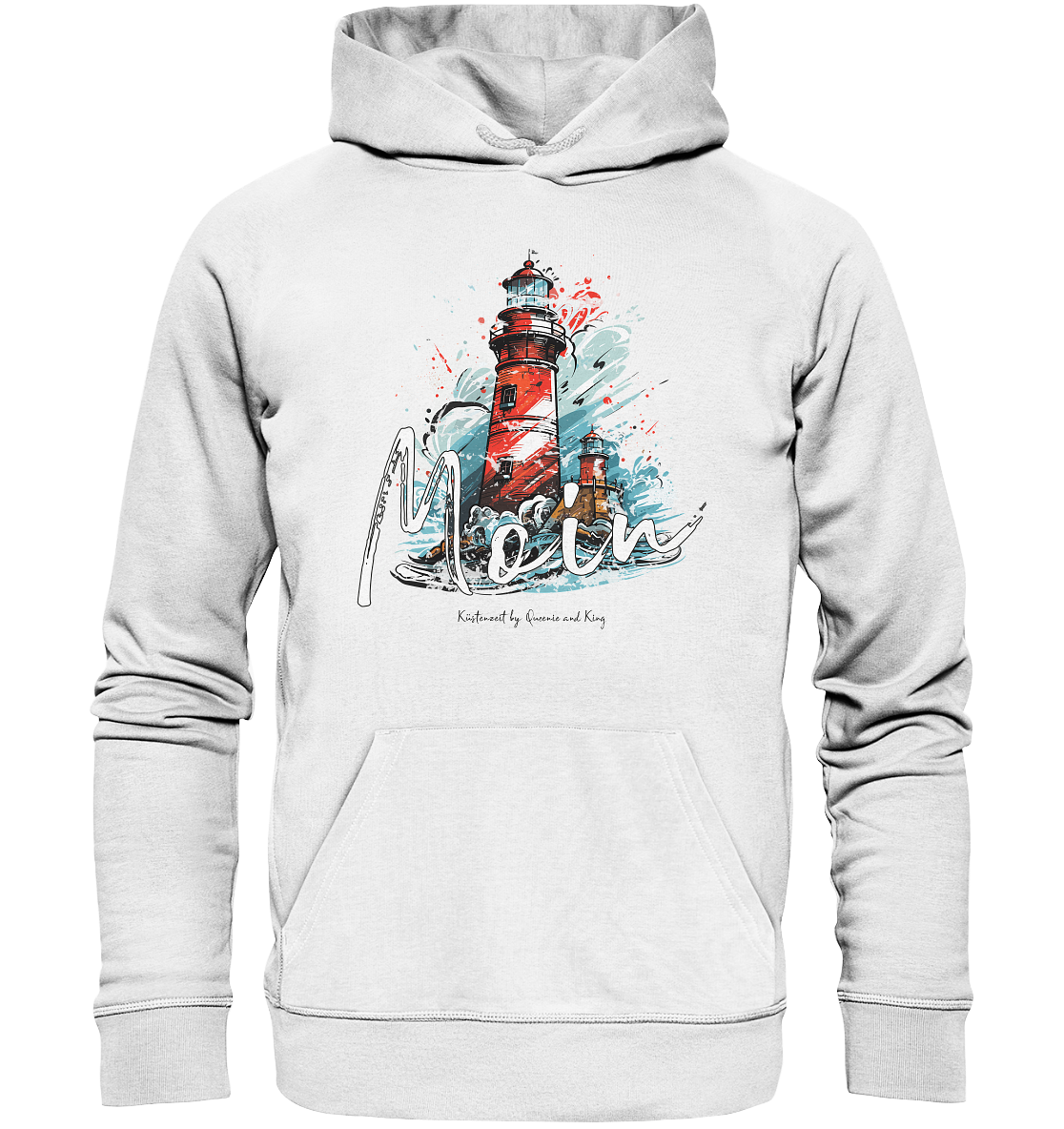 Moin Leuchtturm Aquarell - Premium Bio Hoodie