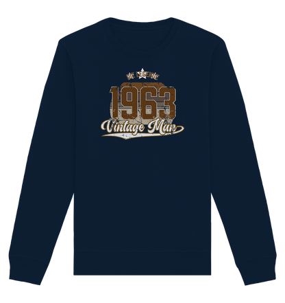 Vintage Man 1963 60.Geburtstag - Organic Unisex Sweatshirt