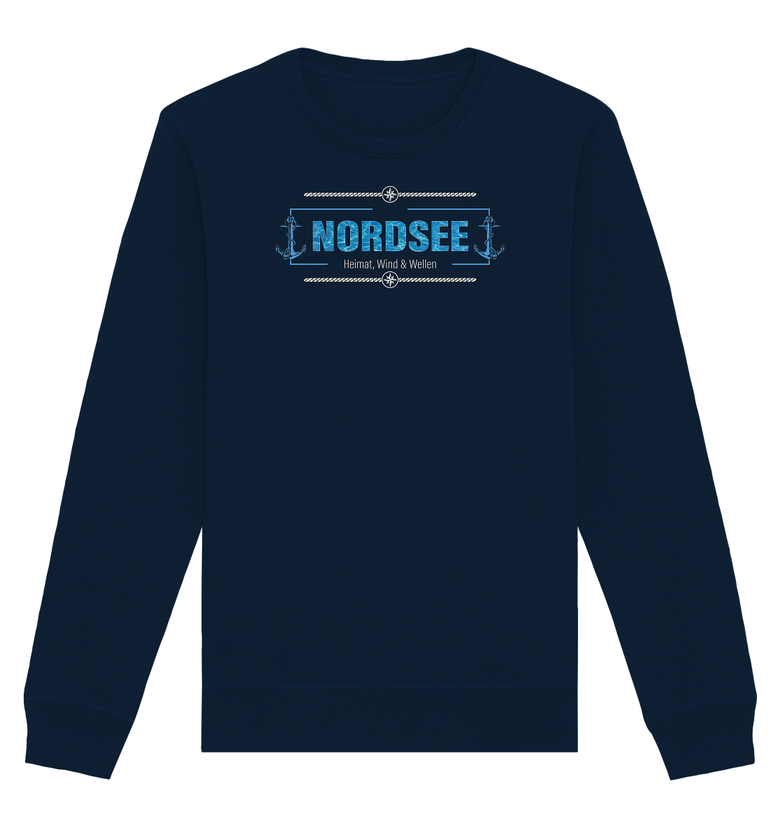 Nordsee Heimat Wind und Wellen Anker - Organic Unisex Sweatshirt