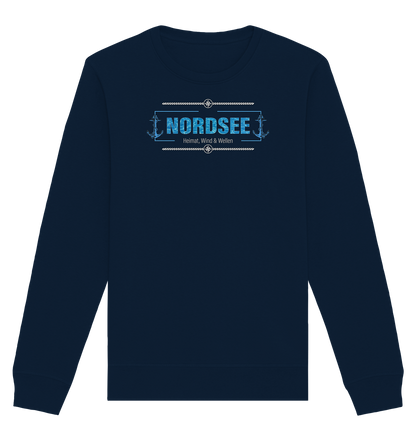 Nordsee Heimat Wind und Wellen Anker - Organic Unisex Sweatshirt