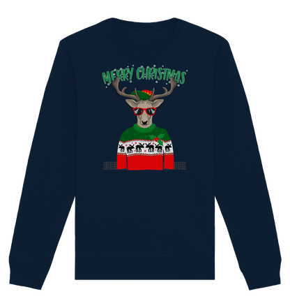 Merry Christmas Rentier - Organic Unisex Sweatshirt