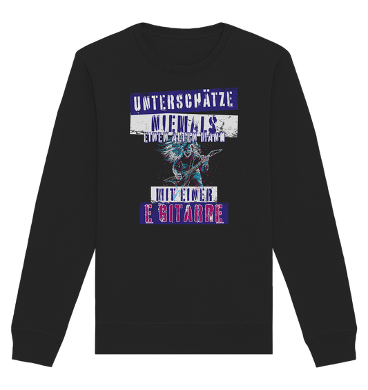 Unterschätze niemals einen alten Mann mit E-Gitarre - Organic Unisex Sweatshirt