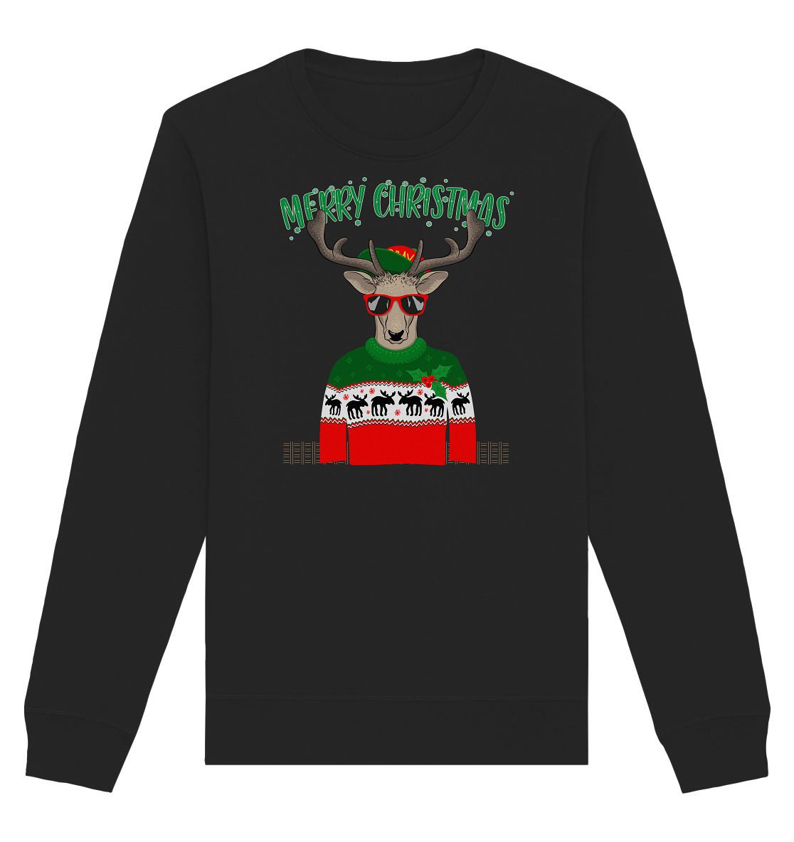 Merry Christmas Rentier - Organic Unisex Sweatshirt