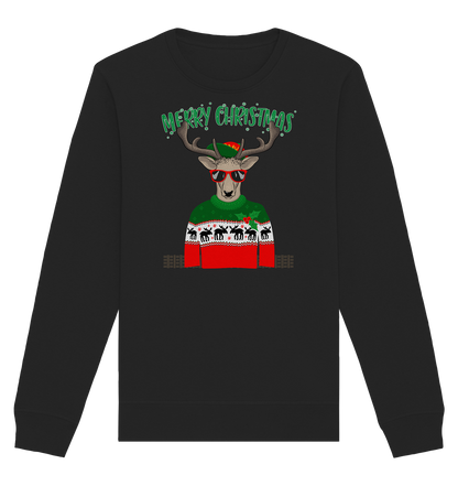 Merry Christmas Rentier - Organic Unisex Sweatshirt