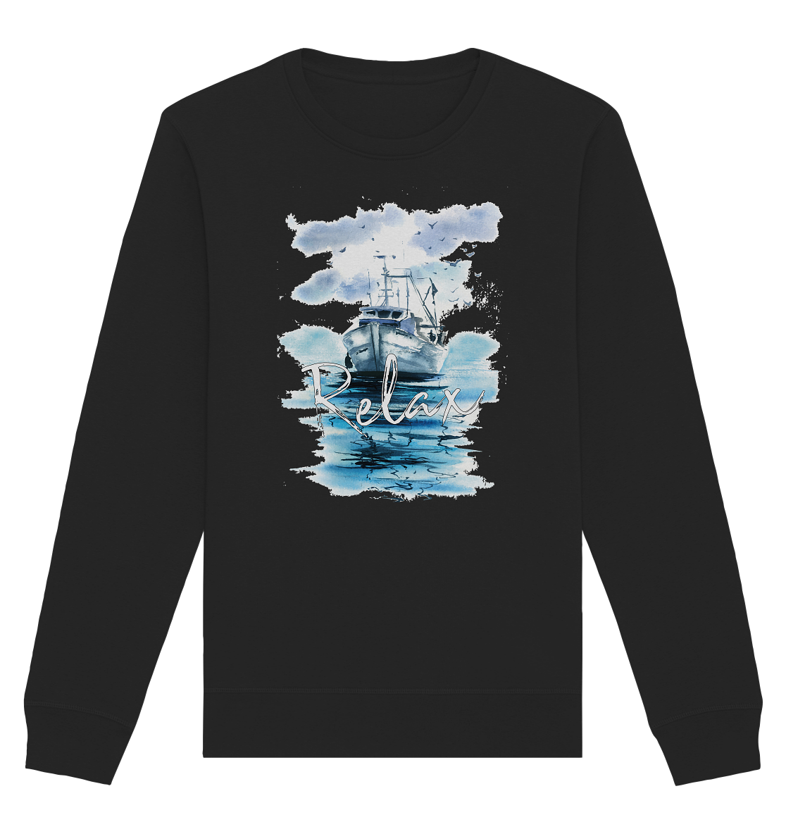 Relax Schiff Aquarell - Organic Unisex Sweatshirt