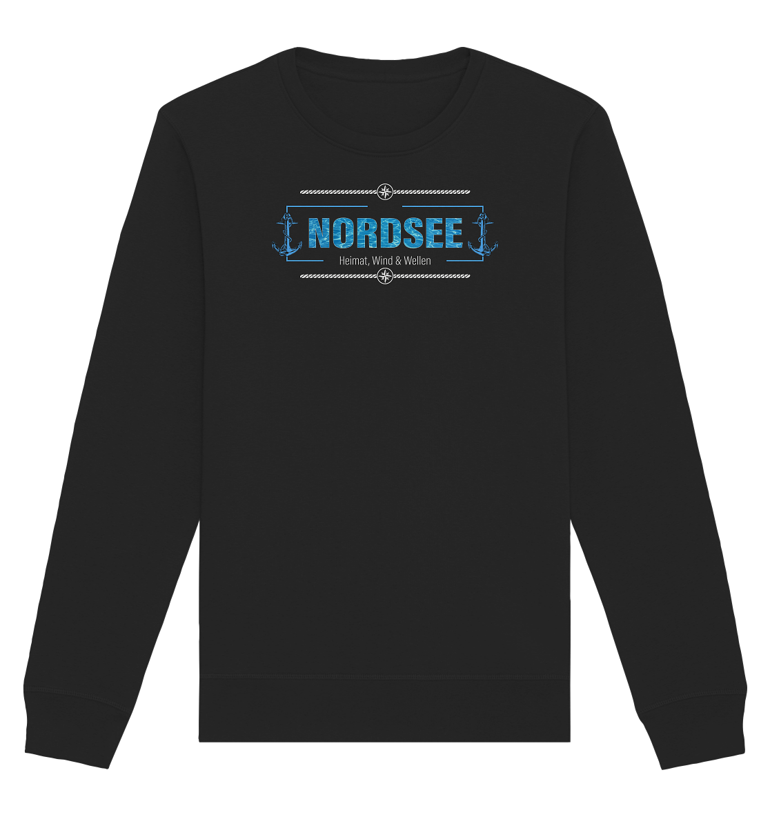 Nordsee Heimat Wind und Wellen Anker - Organic Unisex Sweatshirt