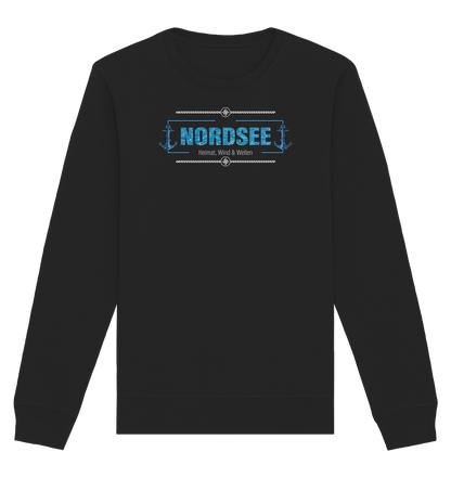 Nordsee Heimat Wind und Wellen Anker - Organic Unisex Sweatshirt