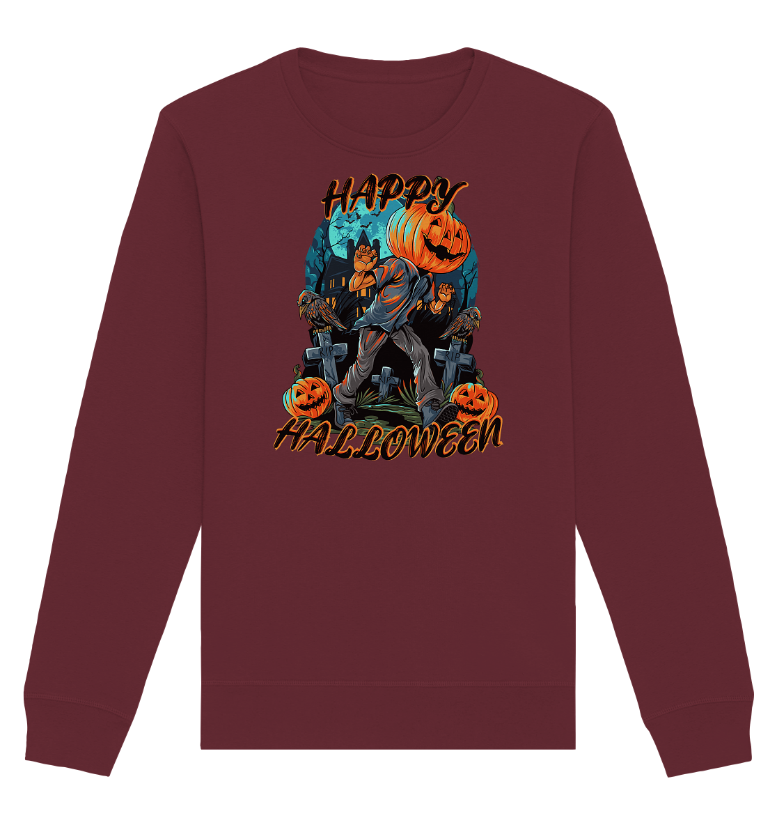 Happy Halloween Kürbiskopf - Organic Unisex Sweatshirt