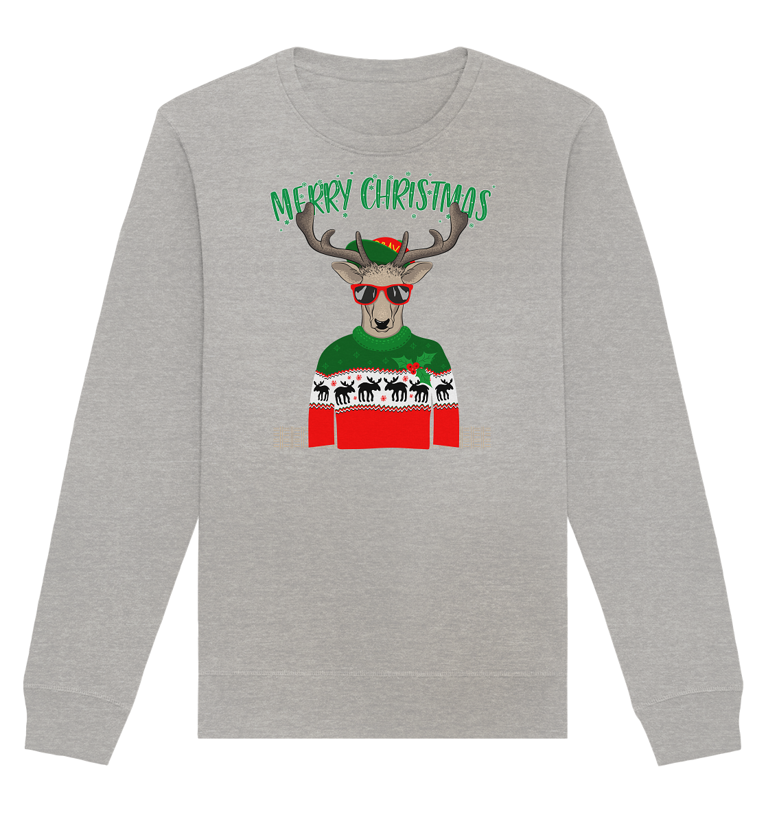 Merry Christmas Rentier - Organic Unisex Sweatshirt