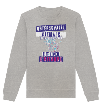 Unterschätze niemals einen alten Mann mit E-Gitarre - Organic Unisex Sweatshirt