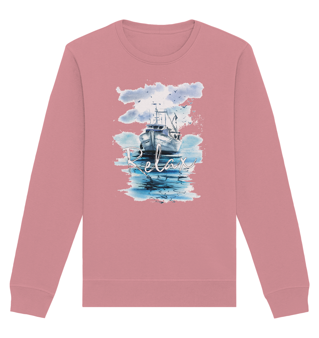 Relax Schiff Aquarell - Organic Unisex Sweatshirt