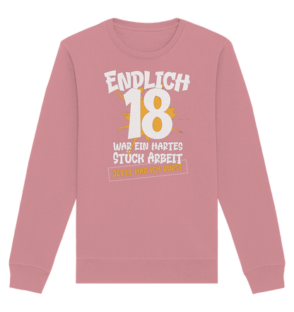 Endlich 18 18. Geburtstag - Organic Unisex Sweatshirt