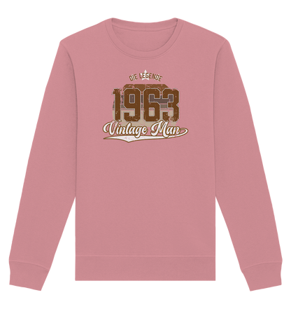 Vintage Man 1963 60.Geburtstag - Organic Unisex Sweatshirt