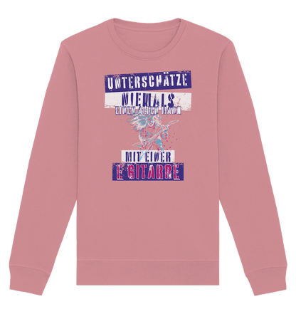 Unterschätze niemals einen alten Mann mit E-Gitarre - Organic Unisex Sweatshirt