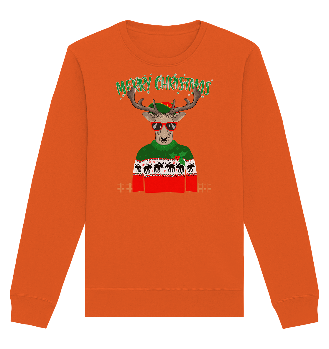 Merry Christmas Rentier - Organic Unisex Sweatshirt