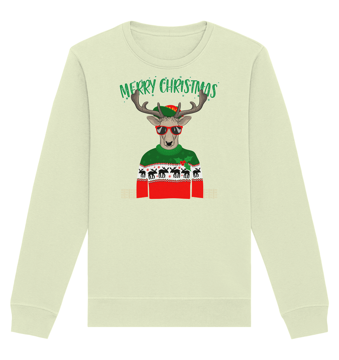 Merry Christmas Rentier - Organic Unisex Sweatshirt