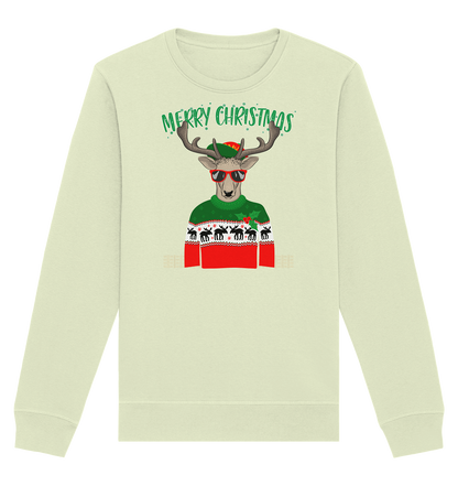 Merry Christmas Rentier - Organic Unisex Sweatshirt