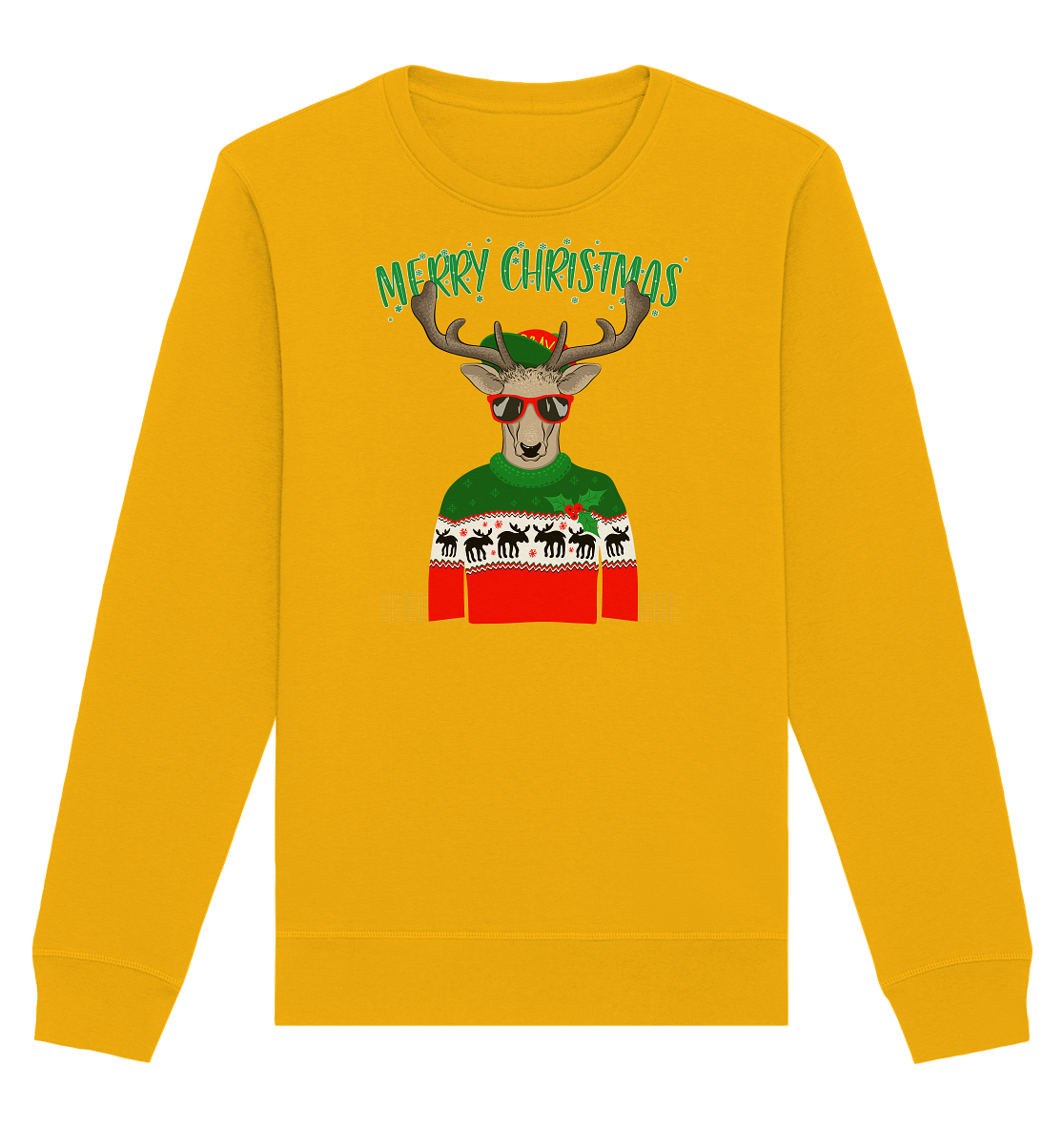 Merry Christmas Rentier - Organic Unisex Sweatshirt