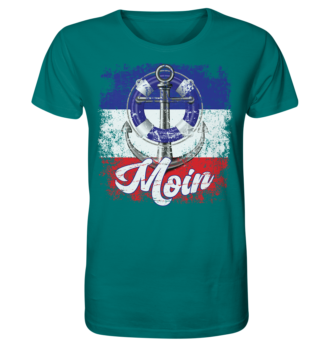 Moin Anker Rettungsring Aquarell - Herren Premium Bio T-Shirt