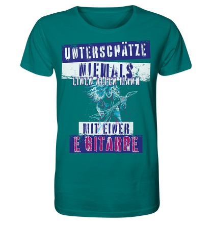 Unterschätze niemals einen alten Mann mit E-Gitarre - Herren Premium Bio T-Shirt