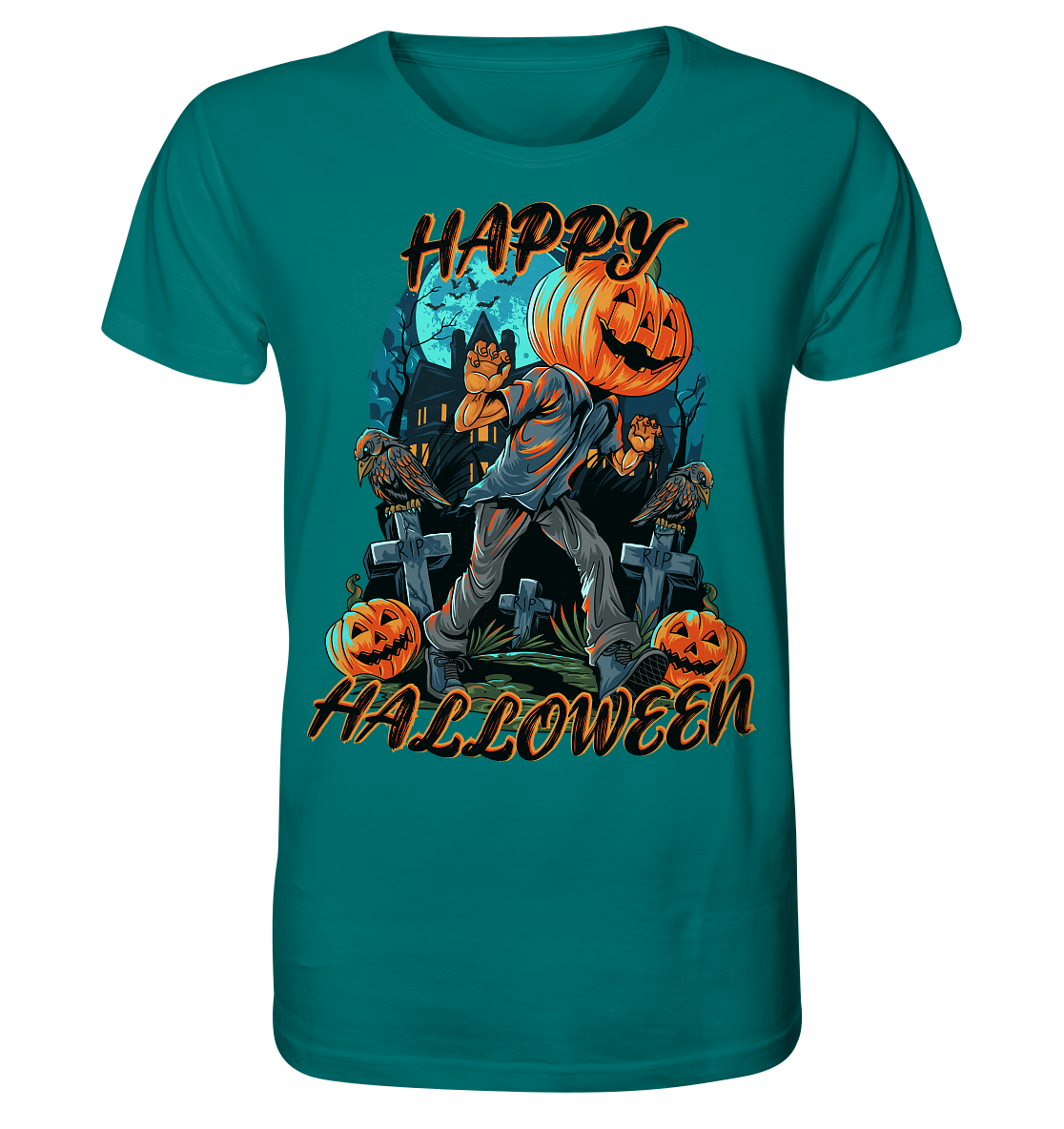 Happy Halloween Kürbiskopf - Herren Premium Bio T-Shirt