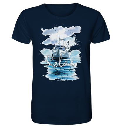 Relax Schiff Aquarell - Herren Premium Bio T-Shirt