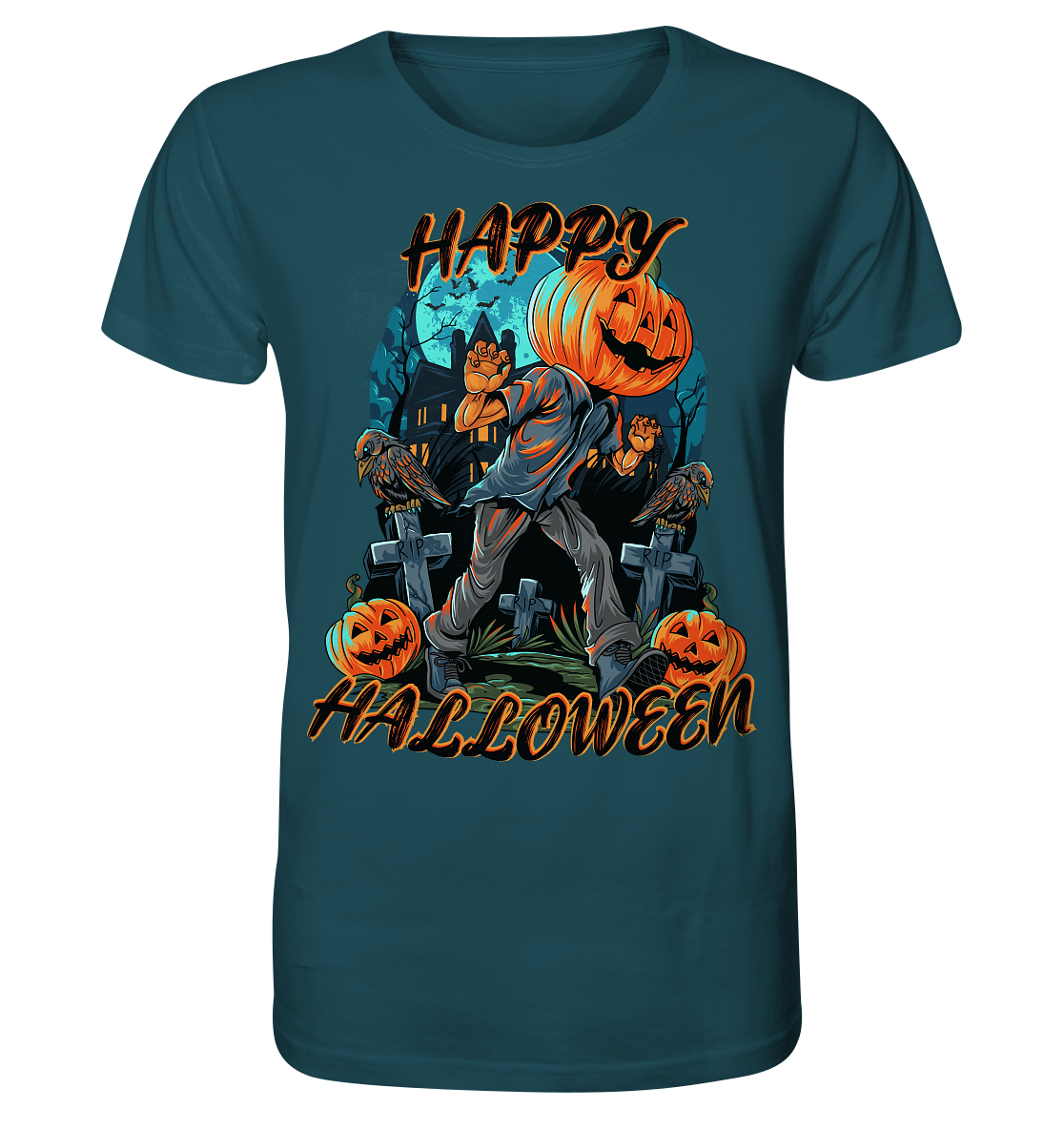 Happy Halloween Kürbiskopf - Herren Premium Bio T-Shirt