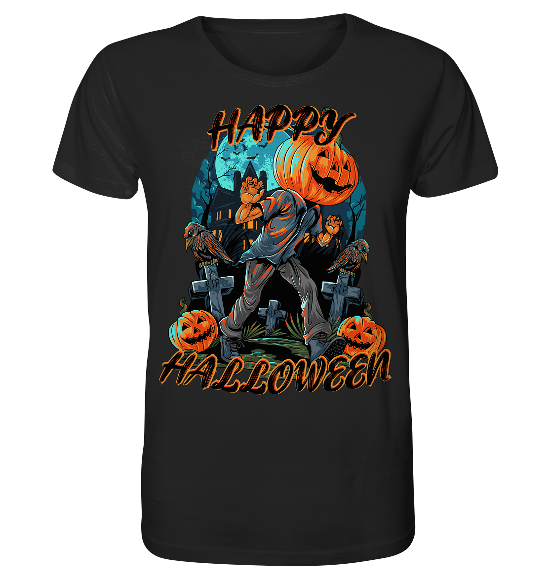 Happy Halloween Kürbiskopf - Herren Premium Bio T-Shirt