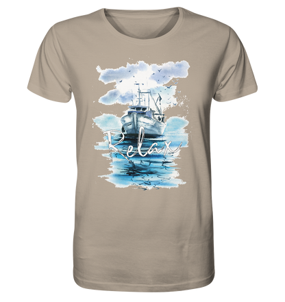 Relax Schiff Aquarell - Herren Premium Bio T-Shirt