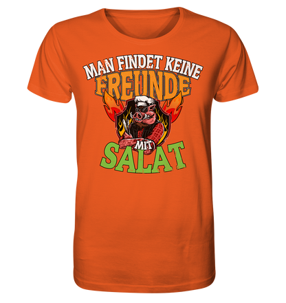 BBQ Man findet keine Freunde mit Salat - Herren Premium Bio T-Shirt