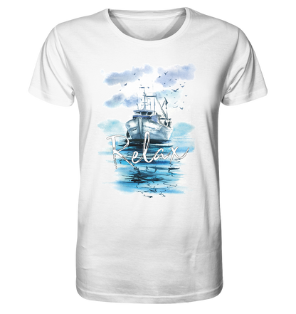 Relax Schiff Aquarell - Herren Premium Bio T-Shirt