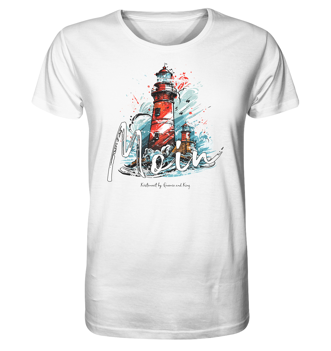 Moin Leuchtturm Aquarell - Herren Premium Bio T-Shirt