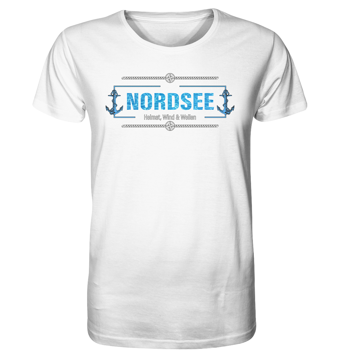 Nordsee Heimat Wind und Wellen Anker - Herren Premium Bio T-Shirt