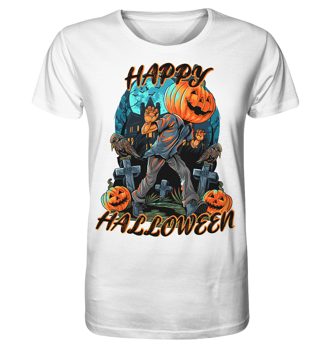 Happy Halloween Kürbiskopf - Herren Premium Bio T-Shirt