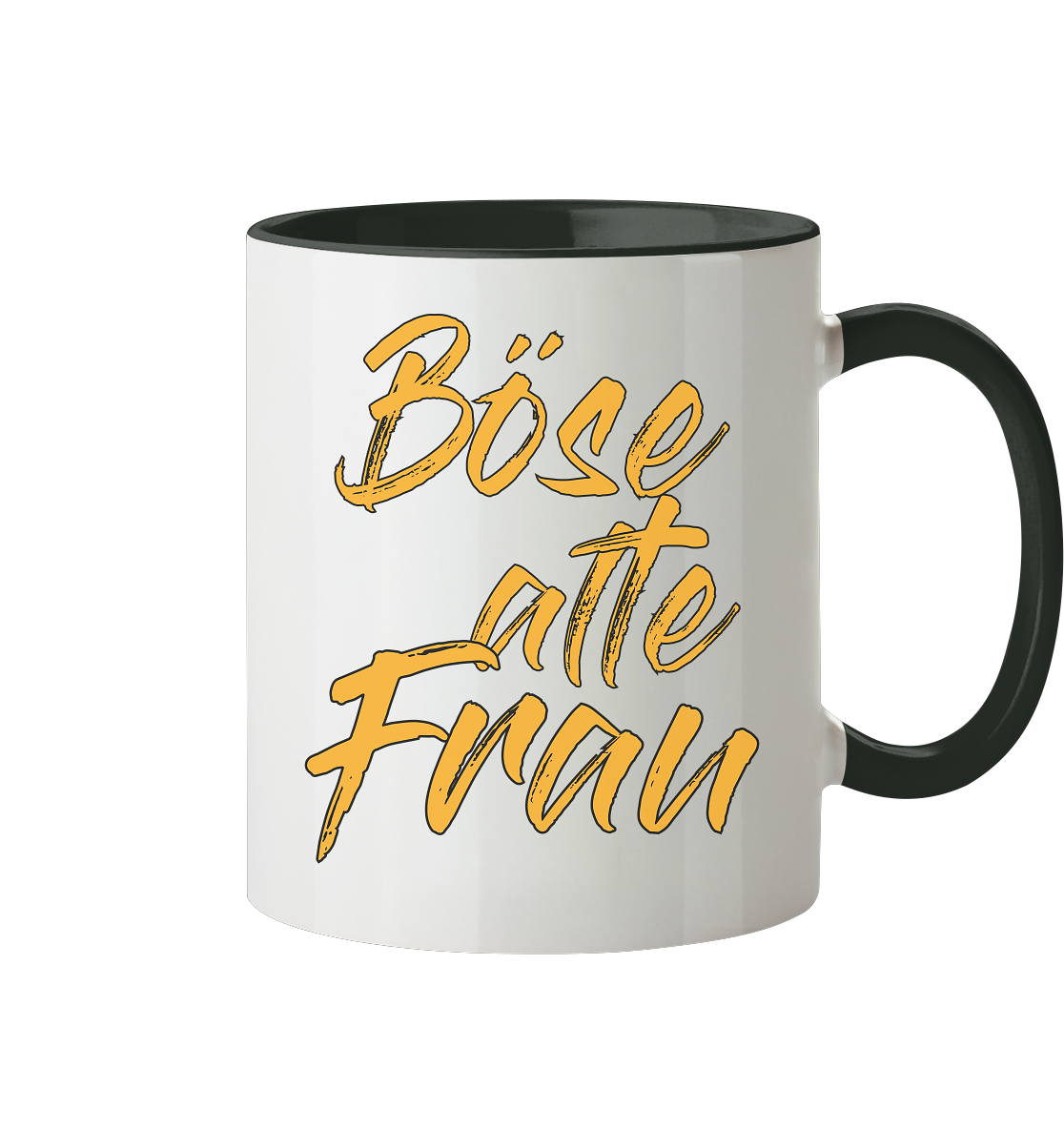 Böse alte Frau - Tasse zweifarbig