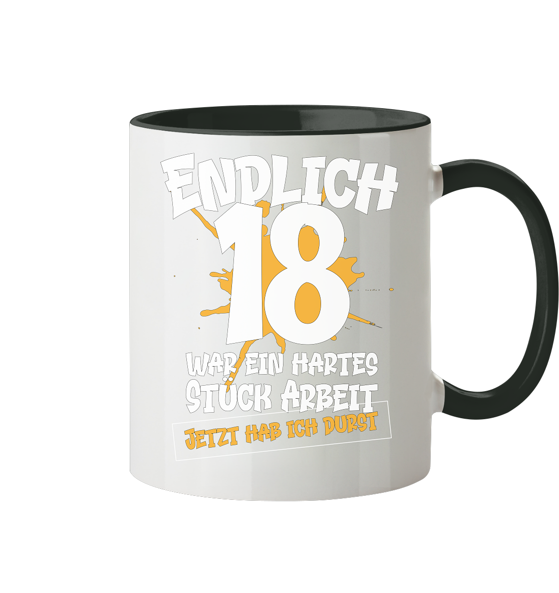 Endlich 18 18. Geburtstag - Tasse zweifarbig