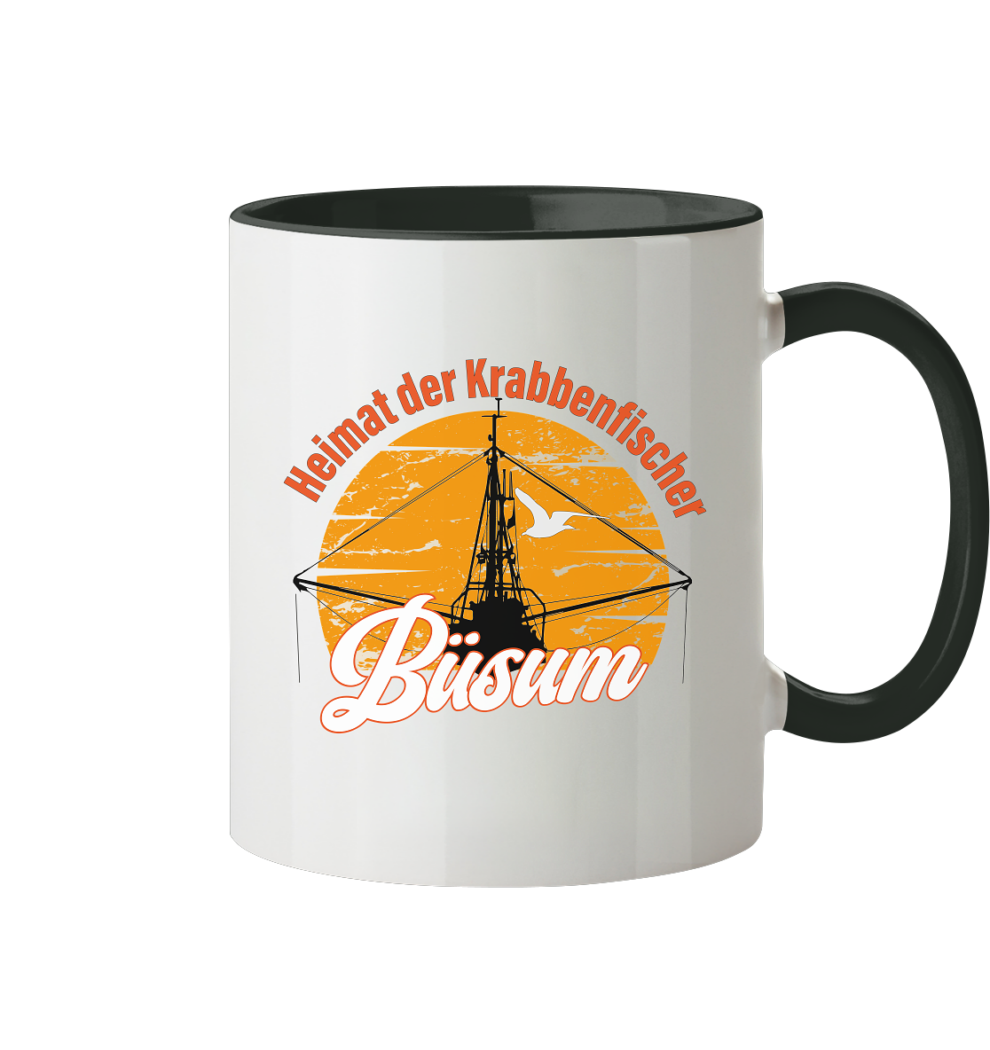 Büsum Heimat der Krabbenfischer - Tasse zweifarbig