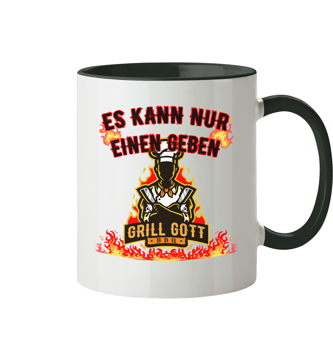 BBQ Grill Gott Es kann nur einen geben - Tasse zweifarbig