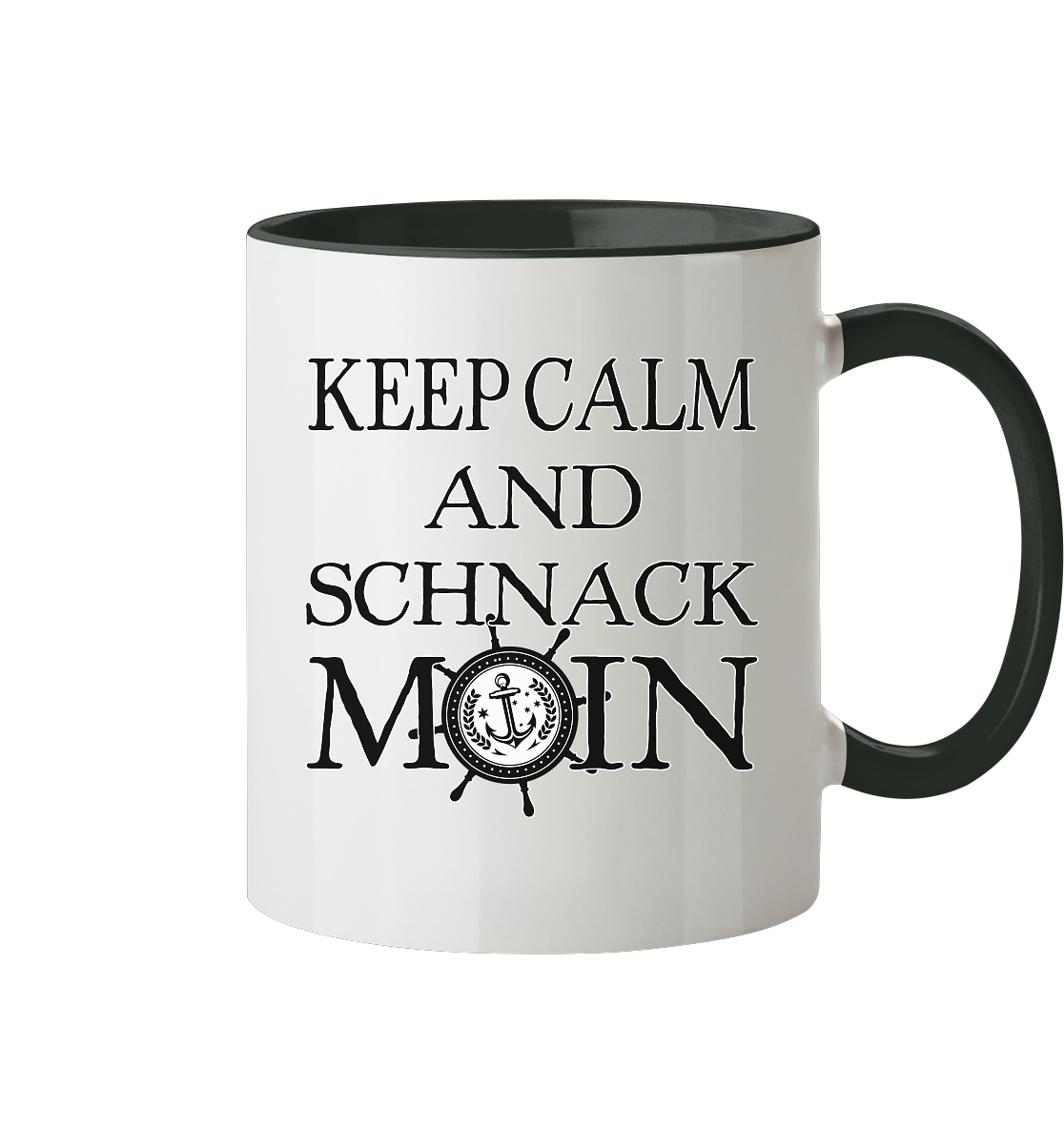 Keep Calm and schnack Moin - Tasse zweifarbig