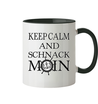 Keep Calm and schnack Moin - Tasse zweifarbig