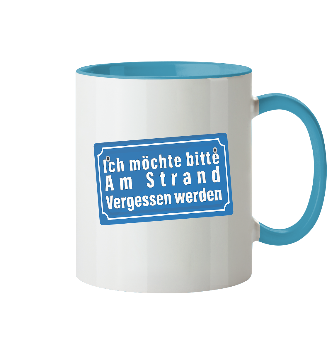 Ich möchte am Strand vergessen werden - Tasse zweifarbig