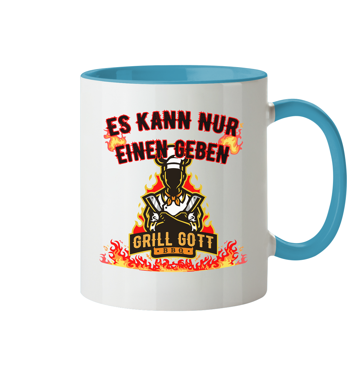 BBQ Grill Gott Es kann nur einen geben - Tasse zweifarbig