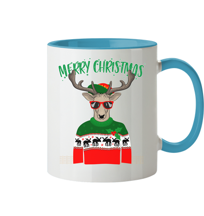 Merry Christmas Rentier - Tasse zweifarbig