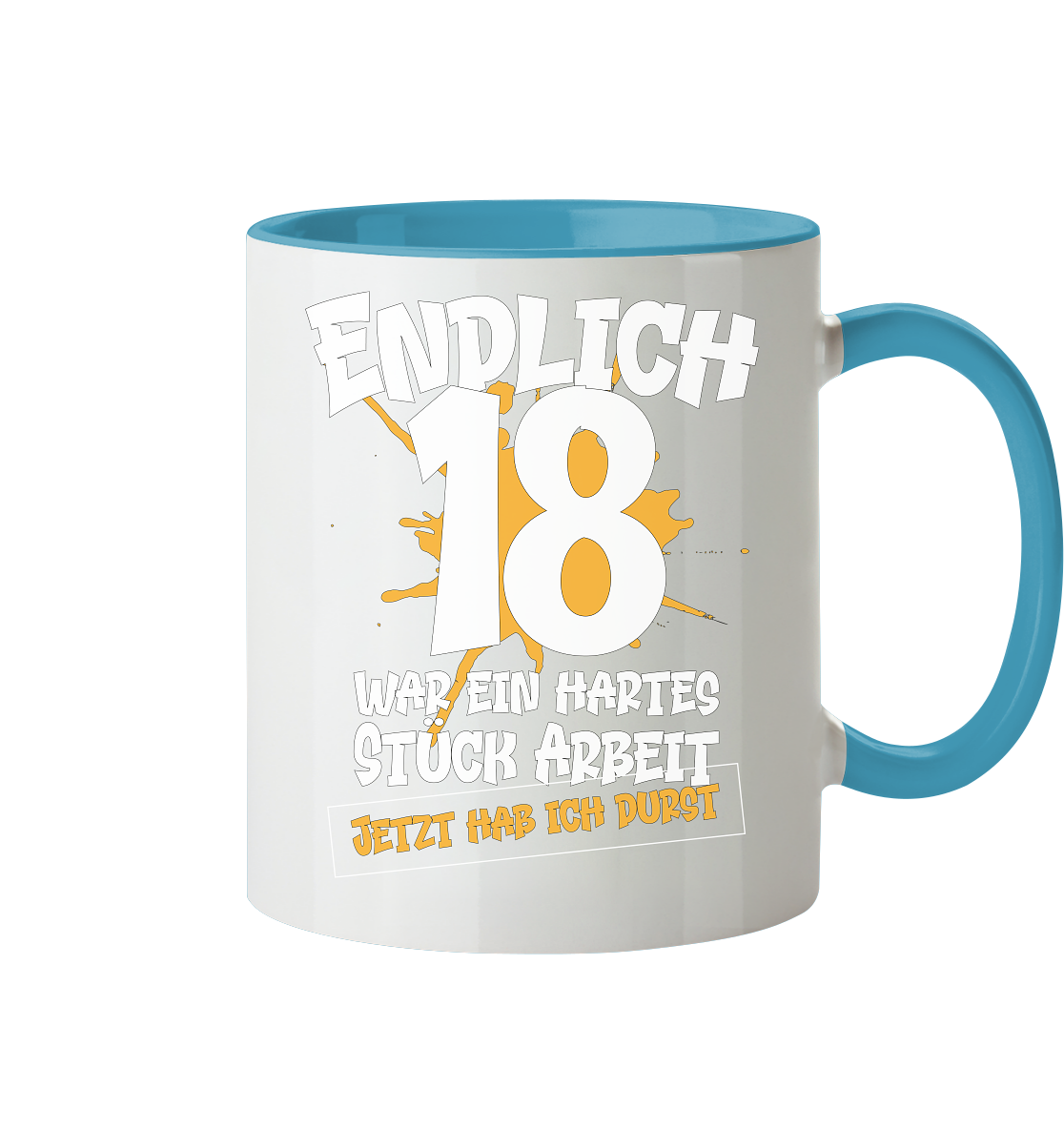 Endlich 18 18. Geburtstag - Tasse zweifarbig