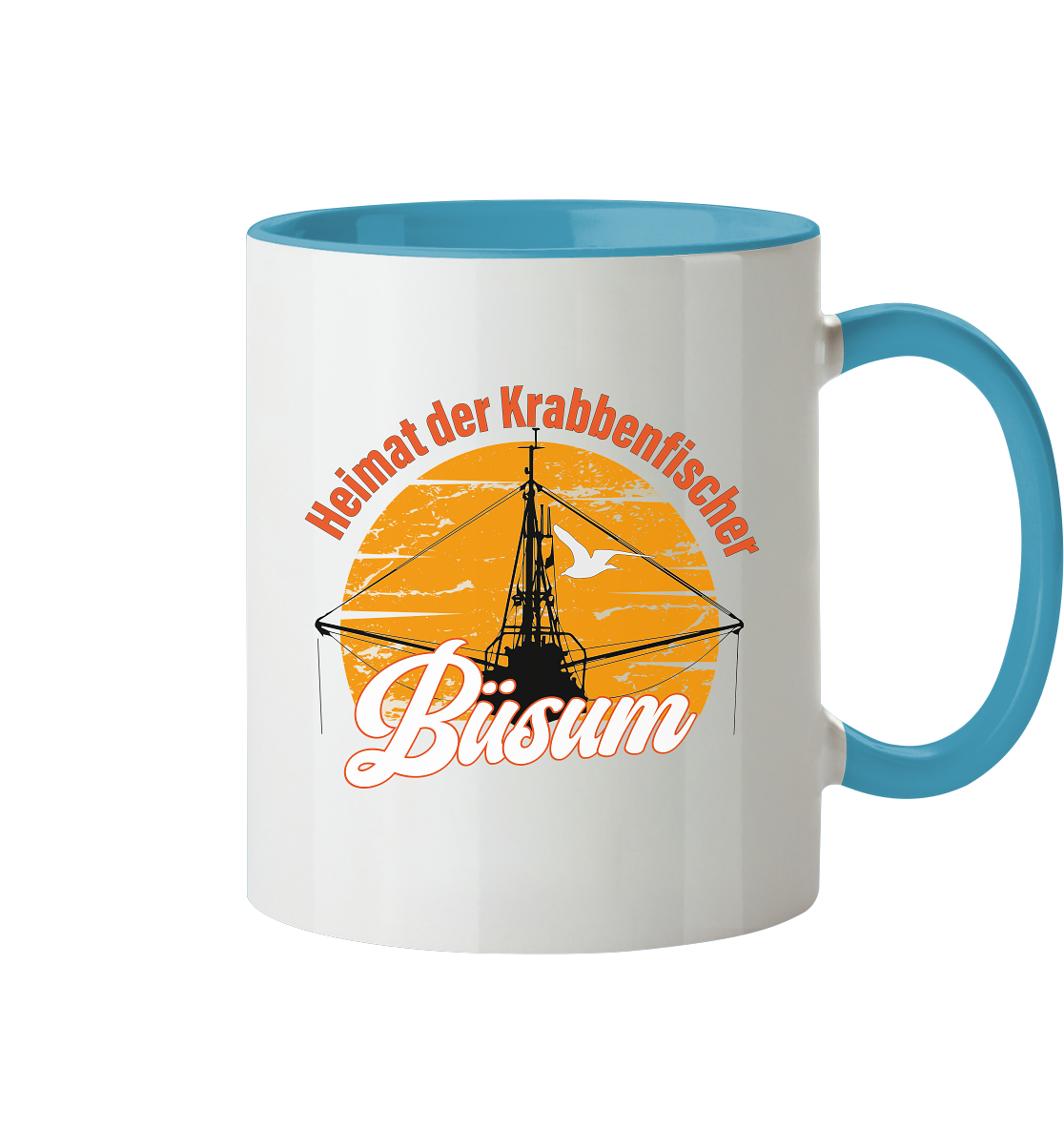 Büsum Heimat der Krabbenfischer - Tasse zweifarbig